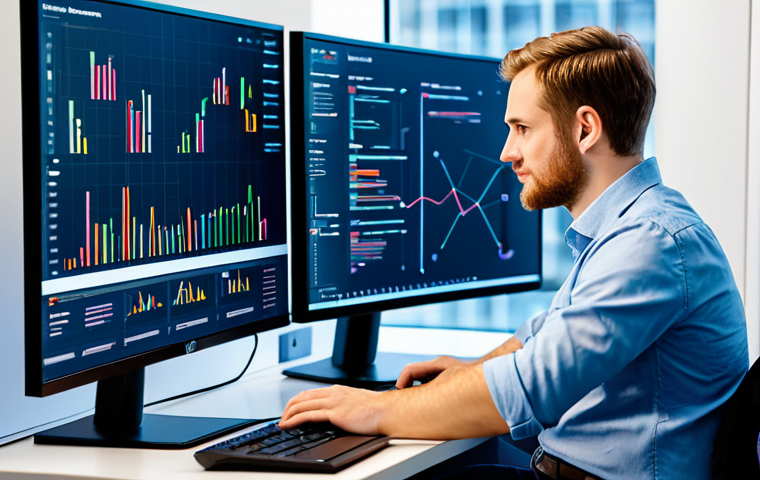 A professional software developer, fully clothed in modest business casual attire, seated at a desk in a sleek, modern tech office. Multiple large monitors display abstract serverless architecture diagrams and clean code. The scene emphasizes innovation, developer agility, and efficient cloud deployment. Natural pose, perfect anatomy, correct proportions, well-formed hands, proper finger count. Professional photography, high resolution, soft lighting, clean aesthetic. Safe for work, appropriate content, family-friendly.