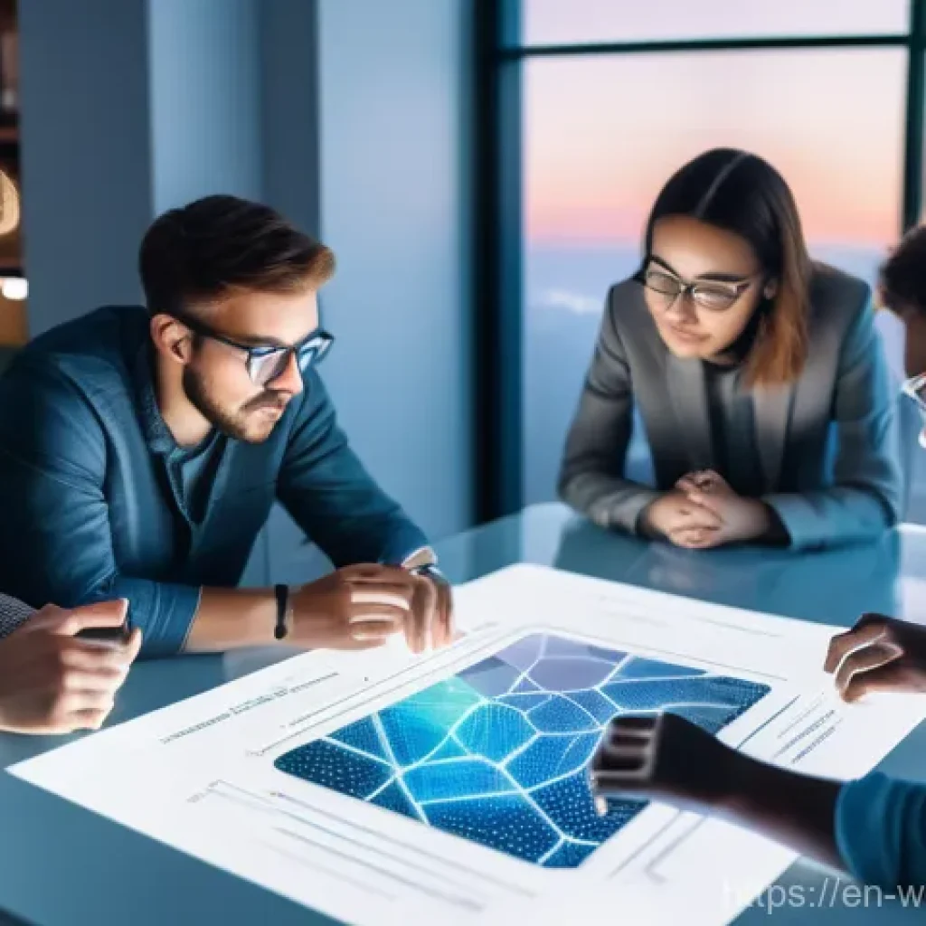 웹개발자 라이브러리 관리 - **Prompt:** A dynamic and slightly surreal overhead view of a diverse group of software developers (...