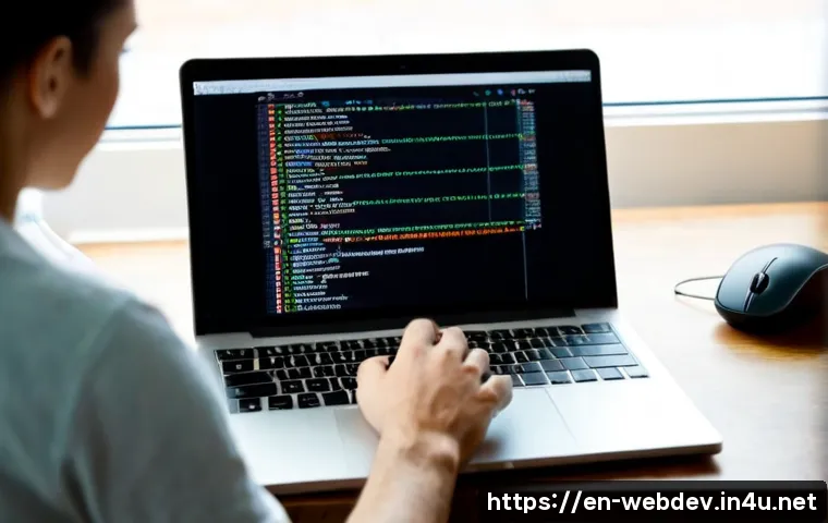 웹개발자 코드 작성 습관 - Photorealistic web developer beginning a focused coding session at a clean home office desk, hands r...
